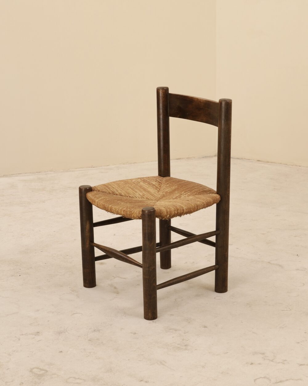 Chaises en hêtre et paille, France, 1960&rsquo;s