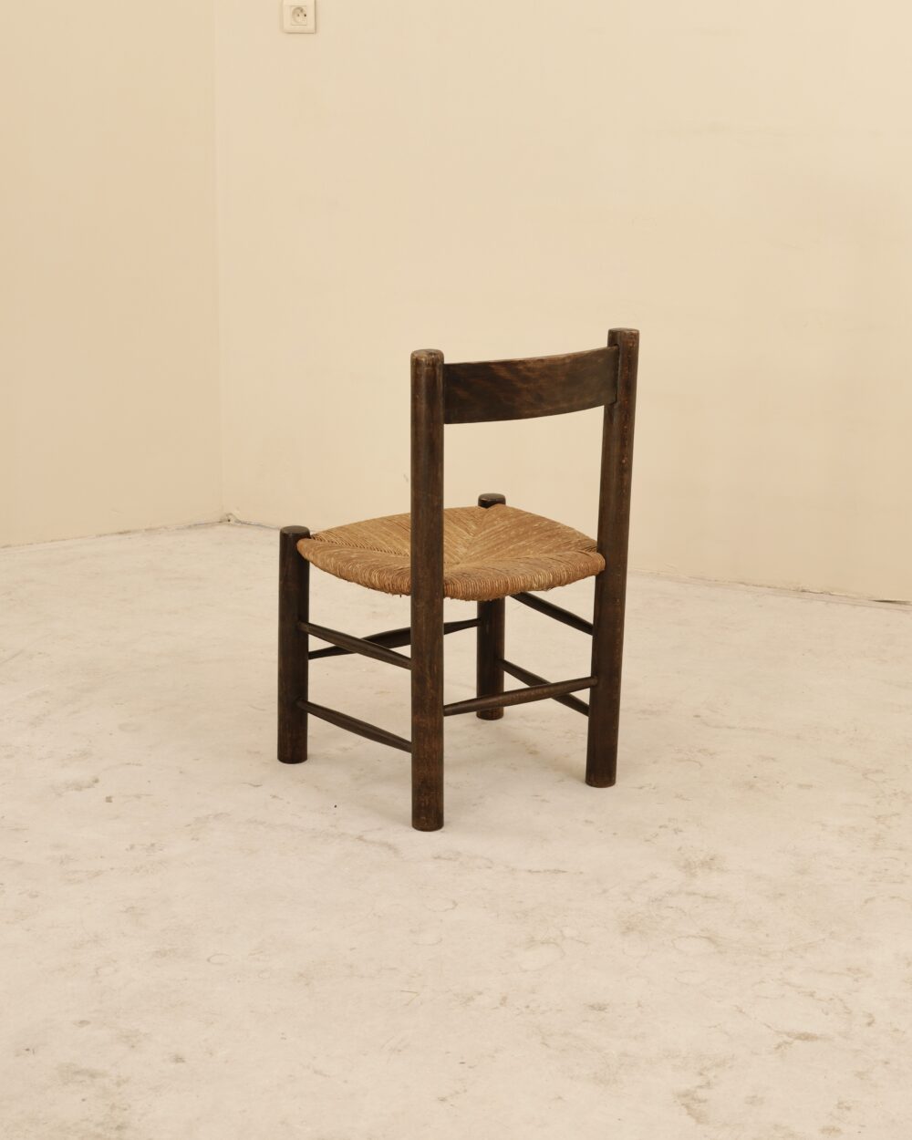 Chaises en hêtre et paille, France, 1960&rsquo;s