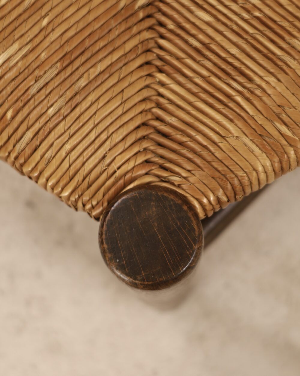 Chaises en hêtre et paille, France, 1960&rsquo;s