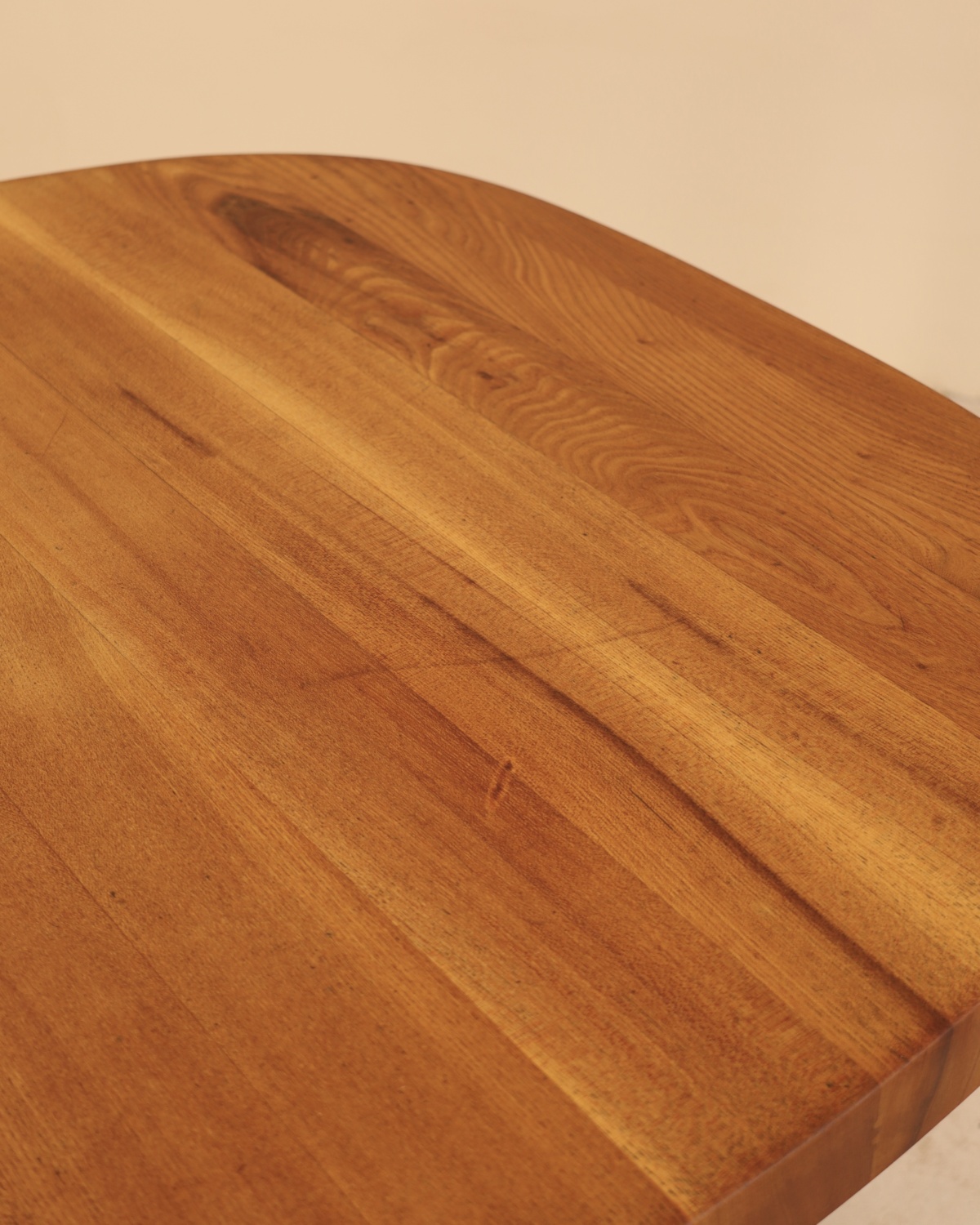 Table en orme massif, C. Demoyen, France, 1980&rsquo;s