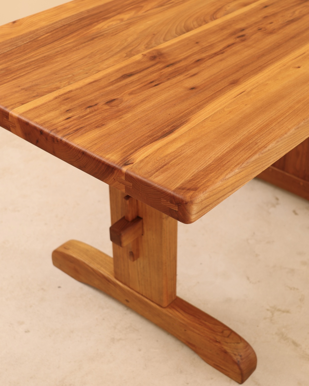Table en orme massif, France, 1980&rsquo;s