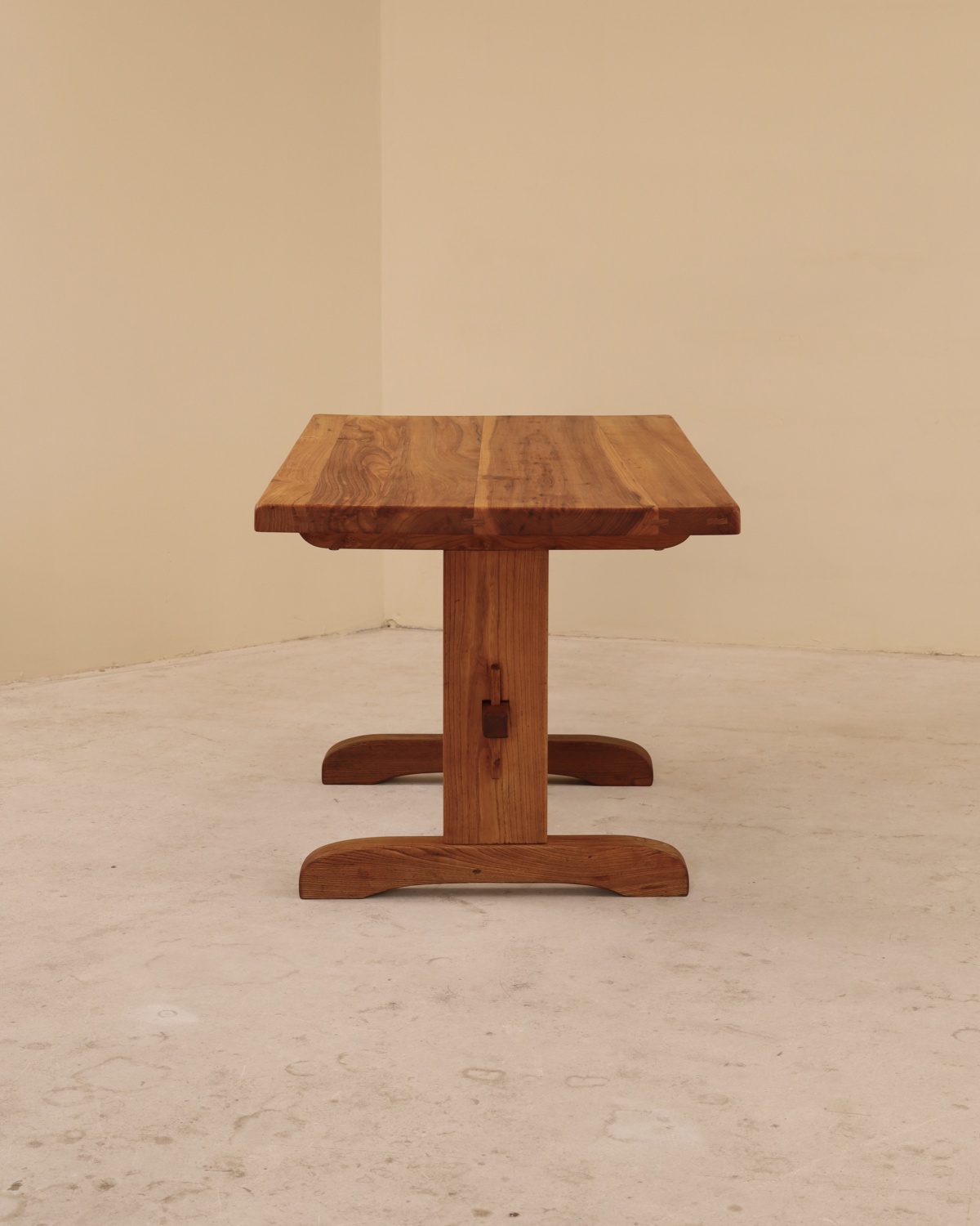 Table en orme massif, France, 1980&rsquo;s