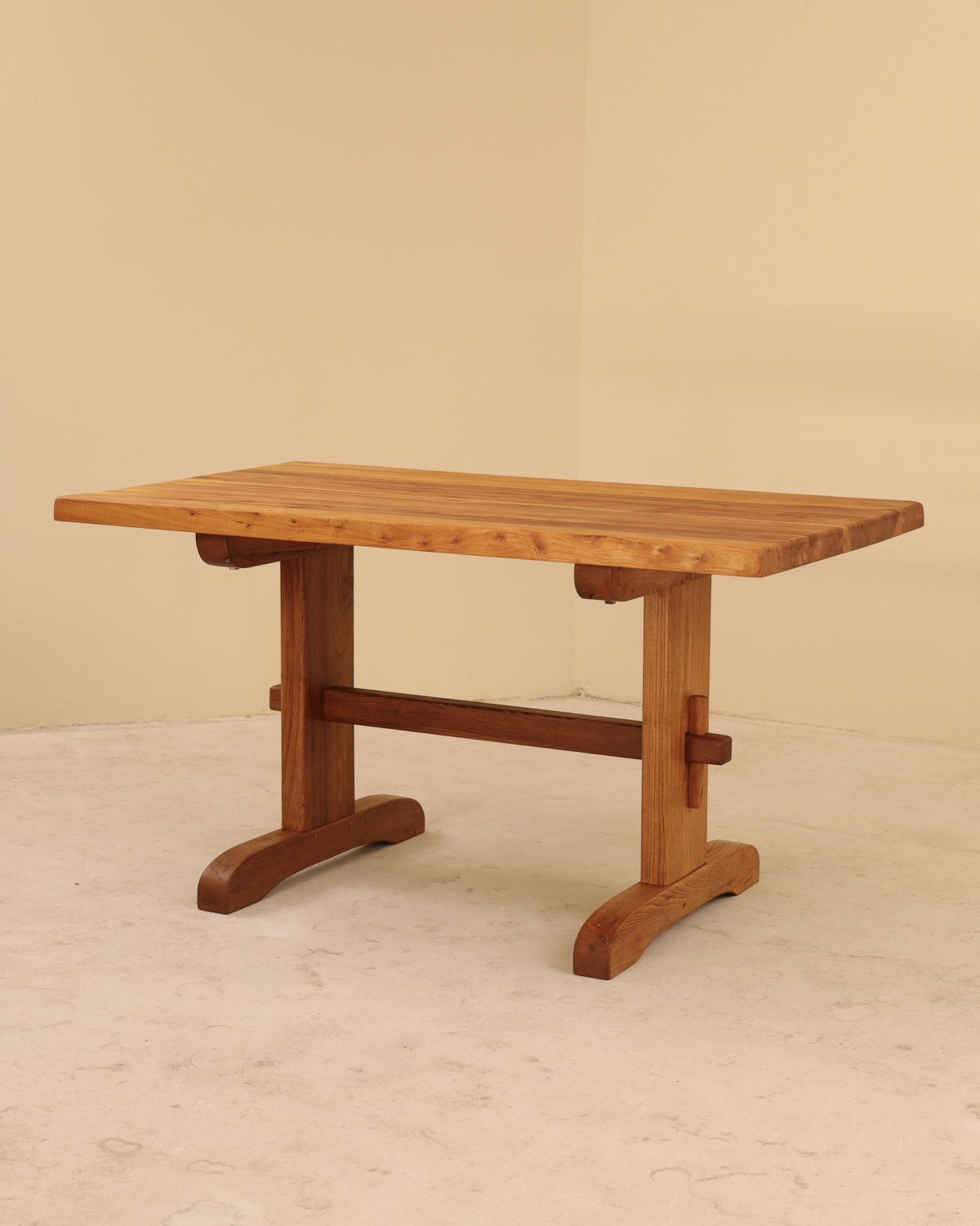 Table en orme massif, France, 1980&rsquo;s