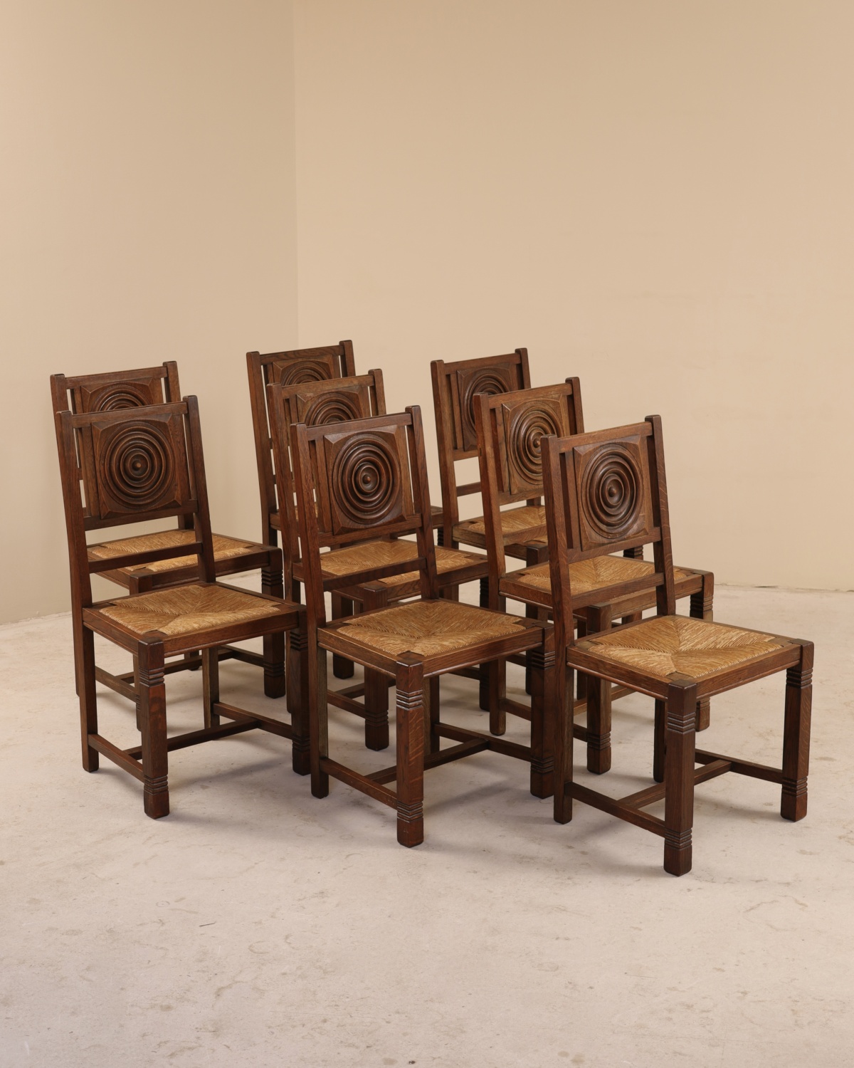 Chaises en chêne, France, 1950&rsquo;s